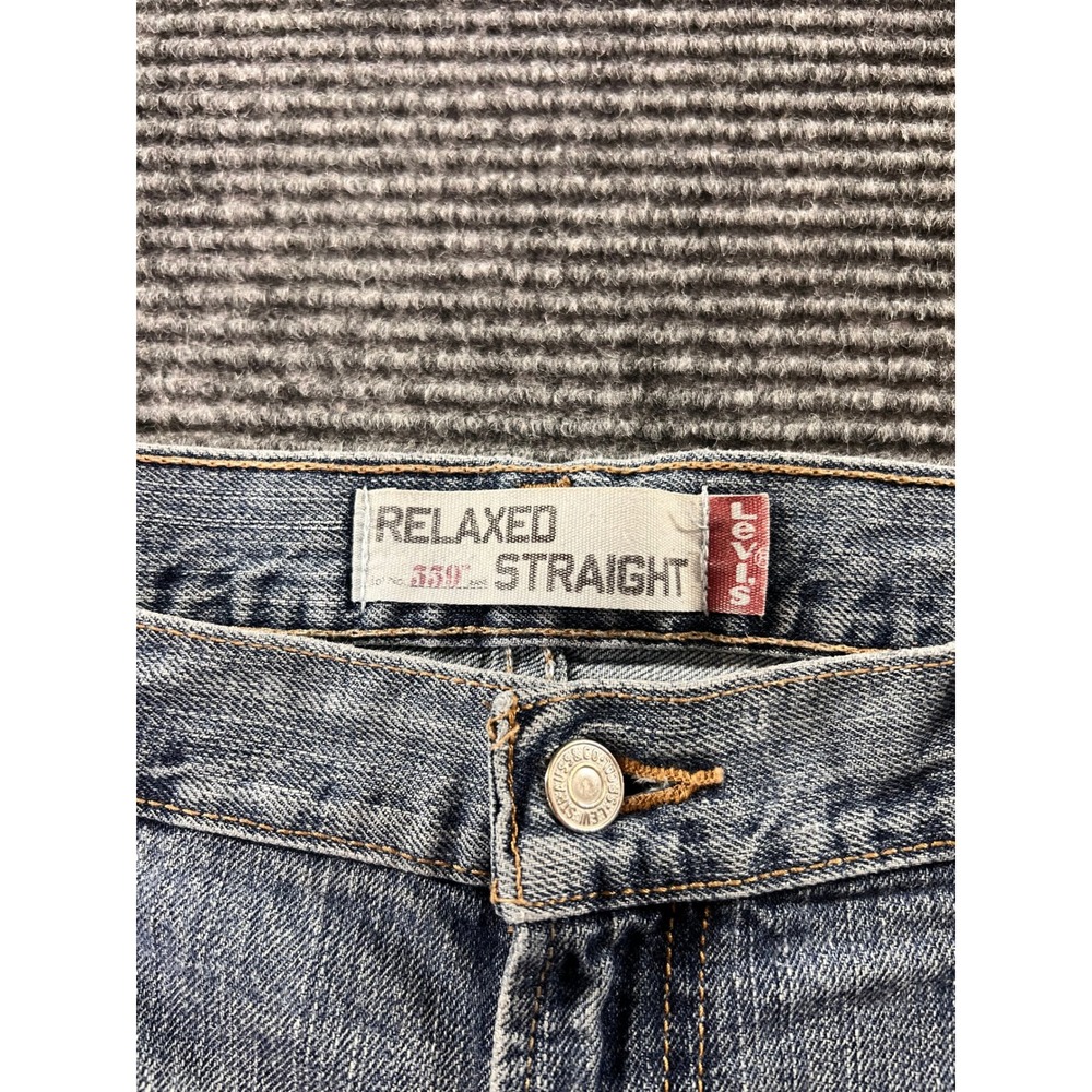 Levi's 559 Relaxed Straight Jeans Mens 36x32 Distressed Light Wash Denim Y2K - Picture 10 of 16